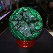 22LB TOPNatural malachite Quartz ball hand carved Crystal Sphere Healing picture