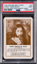 1899 Fireside Bible Game/New Testament Game #D4 Christ Tempted By Satan - PSA 9 picture
