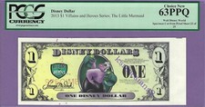 2013 D $1 URSULA DISNEY DOLLAR SPECIMEN PROOF SHEET#22 ULTRA RARE VILLAIN HEROES picture