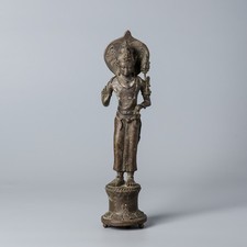 Bronze Bodhisattva on Lotus Base – Southeast Asian, 7th–9th Century Style picture