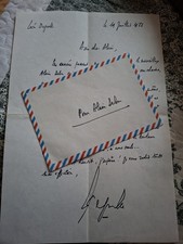 Very rare letter written by Léon Degrelle for Alain Delon picture