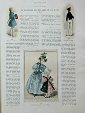 ORIGINAL PRESS ARTICLE FROM 1934 CHILDREN'S COSTUME FROM 1834 TO 1934 - 6 PAGES picture