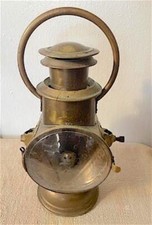 SCARCE DATED DIETZ 1897 EARLY AMERICAN ALL-BRASS ROADSTER KEROSENE HEADLIGHT picture