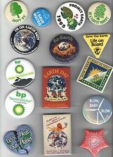 15 old PROGRESSIVE Cause pin EARTH DAY Environment CLIMATE CHANGE pinback etc picture