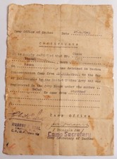 1945-7 DACHAU JEWISH HOLOCAUST SURVIVOR LITHUANIA PALESTINE CERTIFICATE US ARMY picture