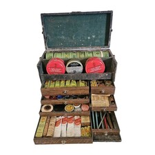 VTG Max Factor Hollywood Theatrical Makeup Artist Kit 100+ RARE Machinist Box picture