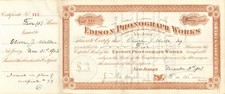 Edison Phonograph Works signed by Thomas A. Edison - 1903, 1904 or 1907 dated picture
