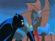 BRUCE TIMM rare BATMAN & MAN-BAT cel B5 TERROR IN THE SKY She Bat BTAS COA CC picture