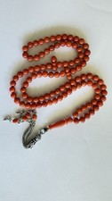 Antique Mediterranean red coral Silver Tassel islamic prayer 99 beads 46 grms R picture