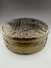 Nancy Daum France Double Signed Lidded Glass Palm Trinket Box 6