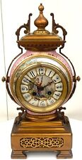 Art Luxury Antique French Mantel Clock – 8-Day Striking Pink Sevres Ormolu 1870 picture