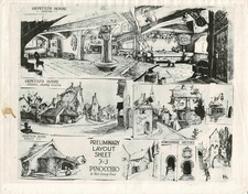 Pinocchio Walt Disney Litho Production Animation Model Sheet 1930s M4 picture