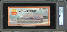 Ray Kroc McDonald's Signed 2.75x6 50 Cent 1974 Gift Certificate Auto 9 PSA Slab picture