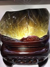 47.6LB BEST Rare Natural Rutilated Quartz Specimen Crystal Top Collect +stand picture