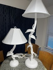 VTG 1970'S TROPICAL EDEN ROC HOTEL ACRYLIC TWISTED VINE Pencil Reed Floor LAMPS picture
