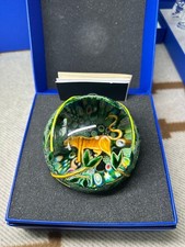 Saint Louis Tiger Paperweight Crystal Art Glass w/ Box New Unused picture