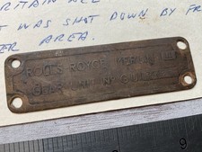 ORIG WWII BATTLE OF BRITAIN ACE HAROLD HOWES NAME PLATE FROM HURRICANE DIED IN picture