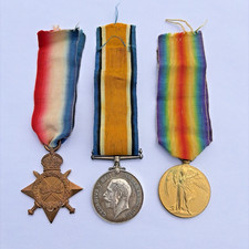 1914-15 Star Trio - Killed in Action 1st July 1916 - Owen Warwickshire Regiment picture