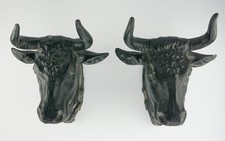 Zinc Steer Heads - Antique Meat Market Trade Sign picture
