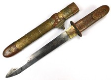 Antique 19 Century Japanese Exhibition Chinese Style Large Heavy Sword Scabbard picture