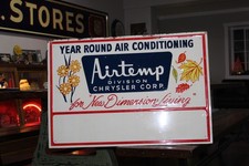 SCARCE 1960s CHRYSLER MOPAR AIRTEMP DEALER INSTALLED A/C EMBOSSED METAL SIGN picture