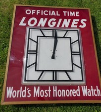 Vintage RARE Longines Watches Advertising 48x42 Clock Store Trade Jeweler Sign picture