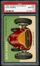 1954 Topps World on Wheels #30 Alfa Romeo Racing Car POP one PSA 10  (5719) picture