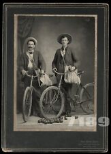 Antique Cabinet Photo Apple Sellers on Bicycles Santa Ana California 1900s picture