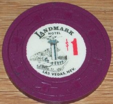 $1 VINTAGE 1967 1ST EDITION GAMING CHIP FROM THE LANDMARK CASINO IN LAS VEGAS picture