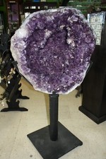 Spectacular X-Large 24''X24'' Purple Druzy Amethyst Geode on 360º Stand 203LB picture