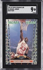 1992-93 TOPPS STADIUM CLUB BEAM TEAM #1 MICHAEL JORDAN SGC 9 picture