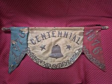 Incredible 1876 US Centennial Banner With Original Mounting Stick picture