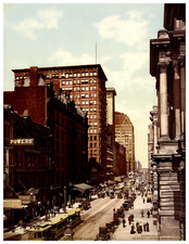Illinois, Chicago, Randolph Street, East from Lasalle Vintage photochrom print b picture
