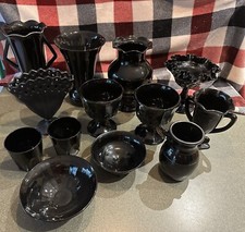 Black  Amethyst Glass Lot (13pcs) 1930’s picture