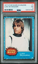 1977 STAR WARS SCANLENS #1 LUKE SKYWALKER ROOKIE PSA GRADED VERY RARE picture