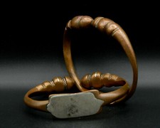 KYRA MINT - ANTIQUE Couple Copper/Silver ANKLETS-11.5cm large-SAHARA-1800s/1900s picture