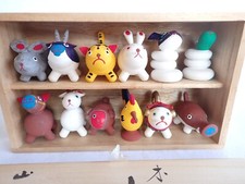 Wooden Zodiac figurines Caving twelve zodiac animals for luck made it in 1985 picture
