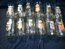 12 HARRACH Moser , Fritz Heckert Armorial Enameled crested glass picture