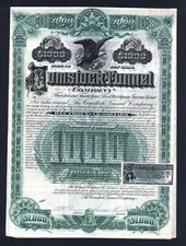 1889 Sutro Comstock Tunnel - Signed by Theodore Sutro - Bond - Stock Certificate picture