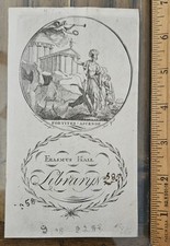c1790 Peter Maverick engraved Bookplate ERASMUS HALL LIBRARY Flatbush Brooklyn picture