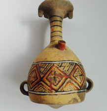 Rare long neck Pre-Columbian earthenware vessel Inca culture pottery ewer picture