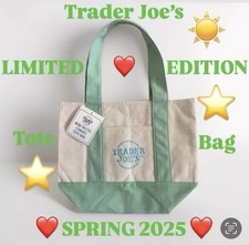 Trader Joe’s Viral Mini Tote Bag Mint Green Spring 2025 LIMITED EDITION picture