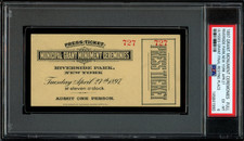 GRANT MONUMENT CEREMONIES 1897 Ticket Ulysses S. Grant Final Resting Place PSA 3 picture