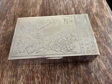 MAGNIFICENT 😍 19th C. ANTIQUE RUSSIAN SILVER TROMPE L’OEIL CIGAR HUMIDOR BOX picture