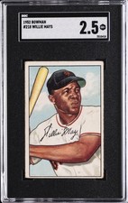 1952 BOWMAN #218 WILLIE MAYS SGC 2.5 picture