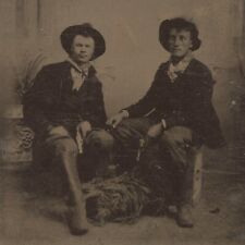 Antique Tintype Photo Old Wild West Outlaw Bunch Stagecoach Bank Train Robbers picture
