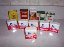 11 Vintage Spice Tins Ann Page Schilling Frenchs McCormick FULL Pumpkin Pie picture
