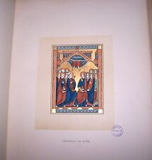 Illuminated Manuscripts Bible Leafs Gold Lithograph Christian Church Medieval AO picture