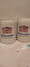 2 x Weihenstephan Lager Bavarian Beer Mug Jugs Tankard Steins Man Cave VINTAGE picture