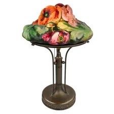 Antique Pairpoint Puffy Tri-Color Poppy Lamp picture